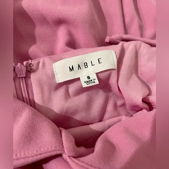 NWOT Pink Cowl Neck Ruched Dress Sz S Spring Summer Easter Wedding Vacation - Picture 6 of 8